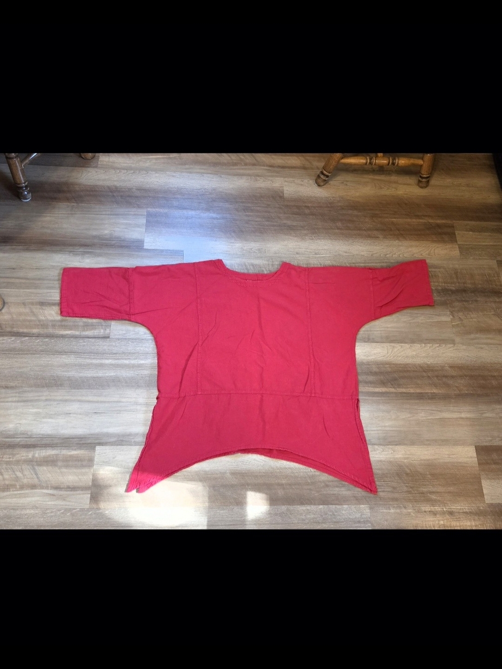 Sea Breeze of California Women's High Low Side Slit Red Top Size XL